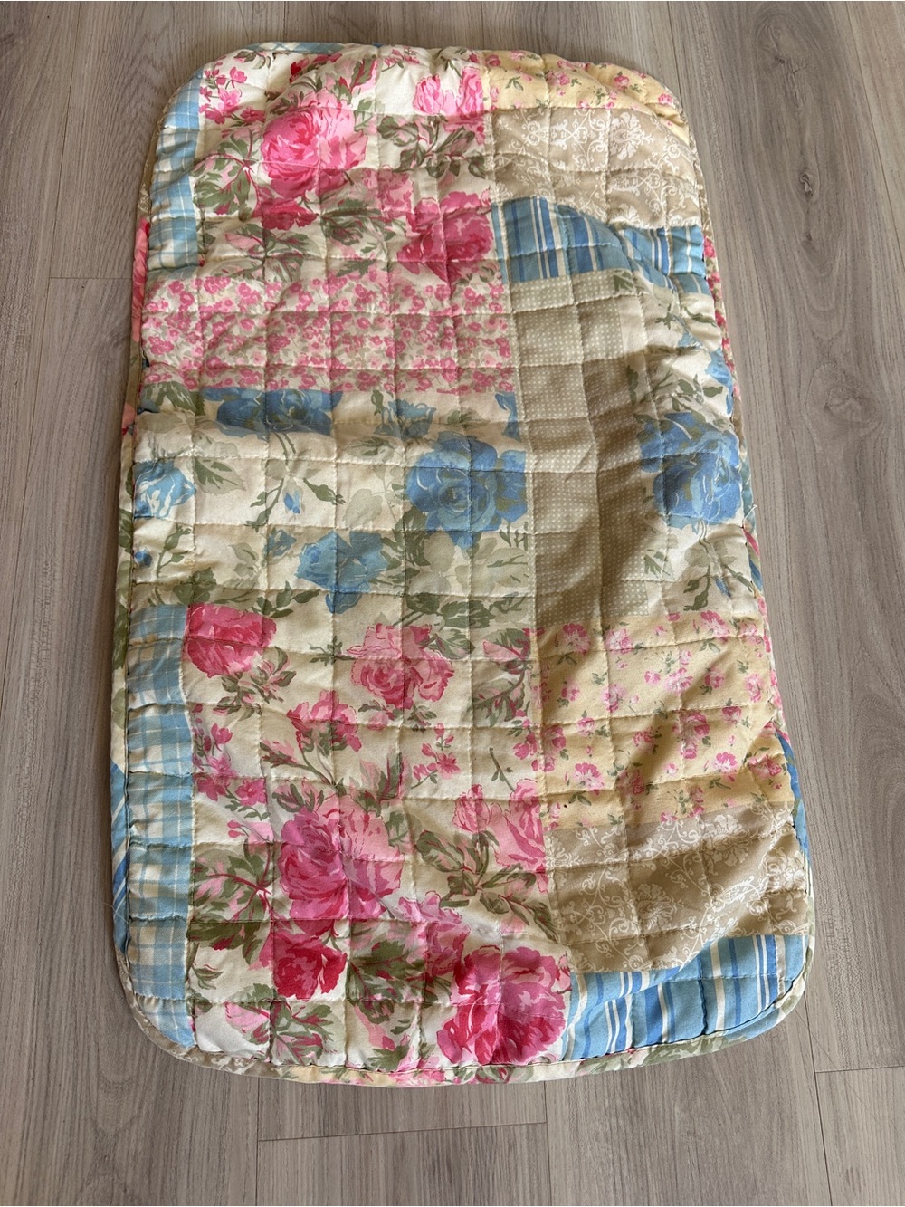 Cottagecore Quilted Patchwork Floral Rose Pillow Sham